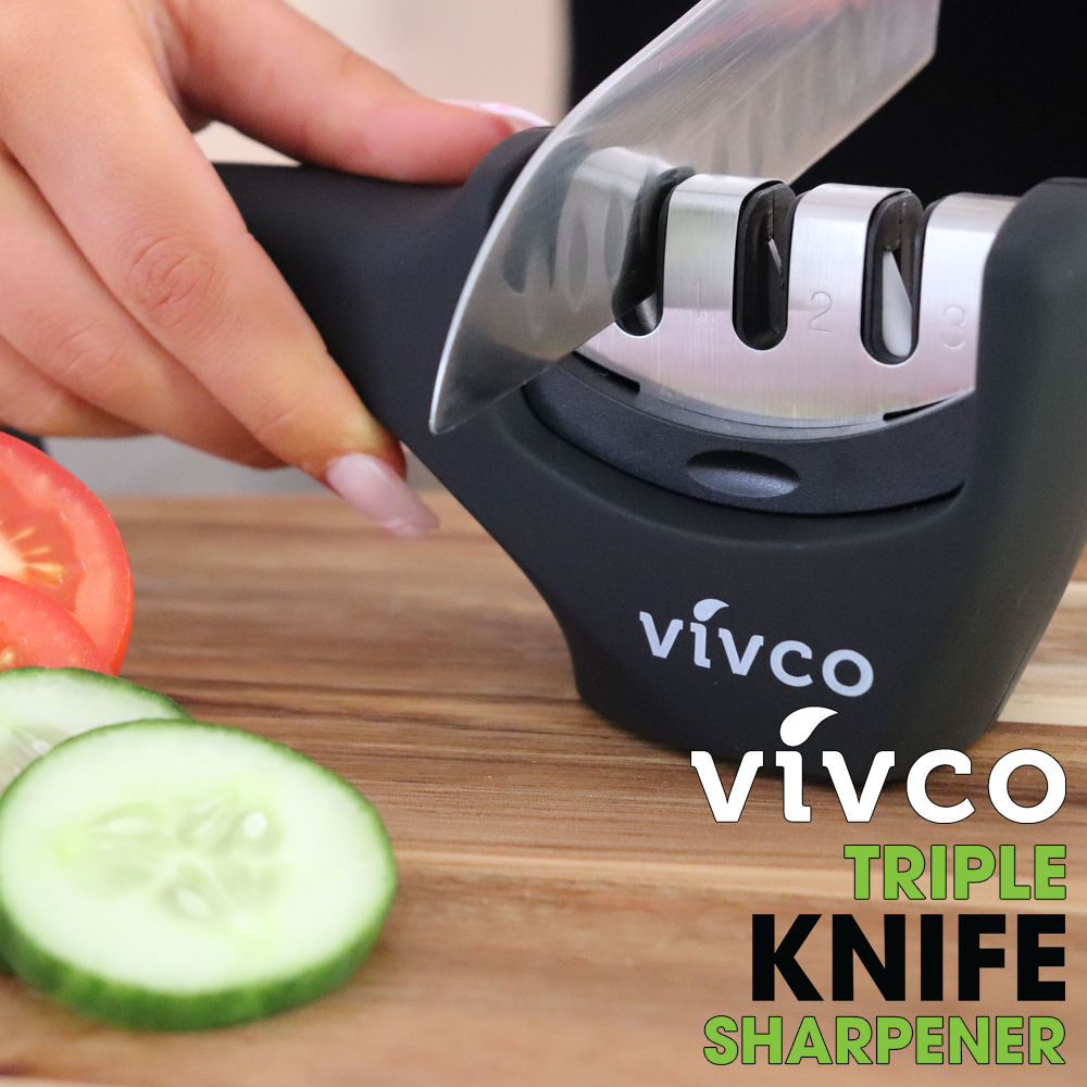 Vivco Knife Sharpener Professional Triple Step Diamond Tungsten & Ceramic Kitchen Utensil