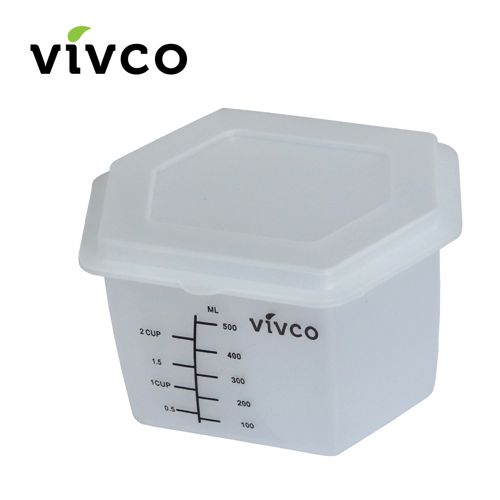 Vivco Cheese Grater 6 Sided Slicer & Zester with Measuring Container & Lid