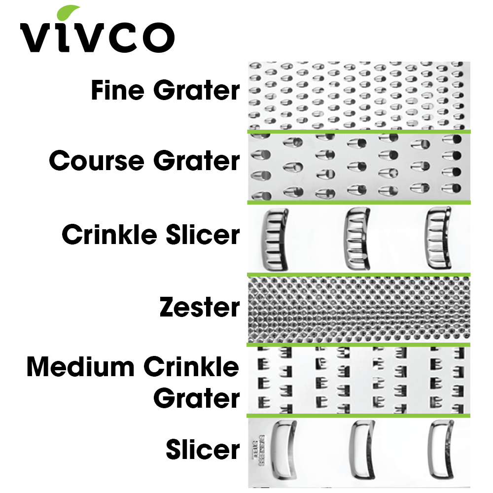 Vivco Cheese Grater 6 Sided Slicer & Zester with Measuring Container & Lid